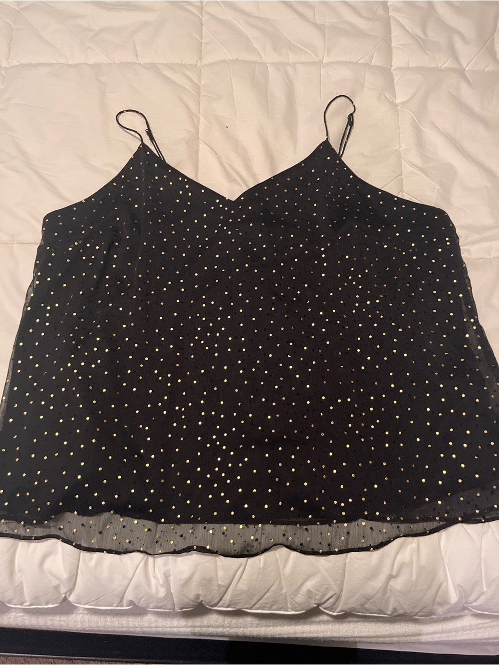 Nine West Black Cami with Gold Polka Dot Detail